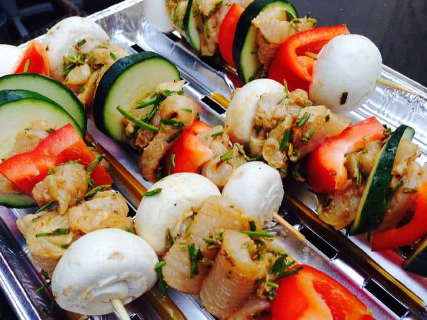 Hähnchenspieße vom Grill