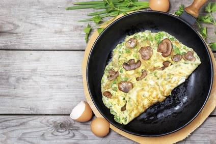Ein No Carb Rezept für den Start in den Tag: Eiweiß-Omelette mit Pilzen