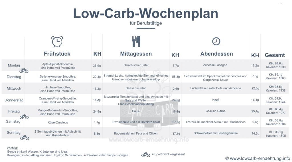 Low Carb Ernährungsplan für Berufstätige