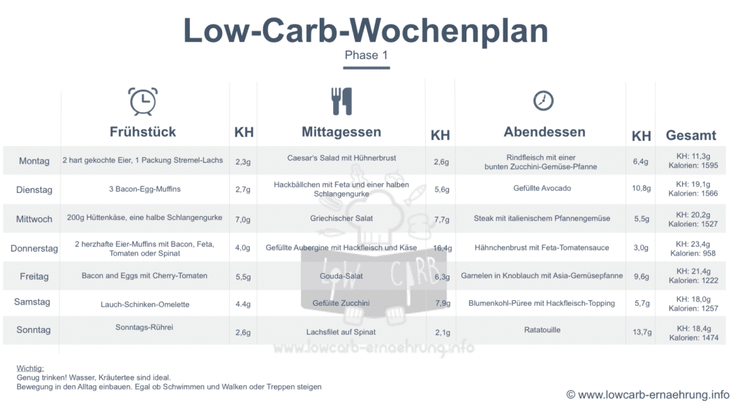 Atkins Ernahrungsplan Fur Phase I Low Carb Ernahrung